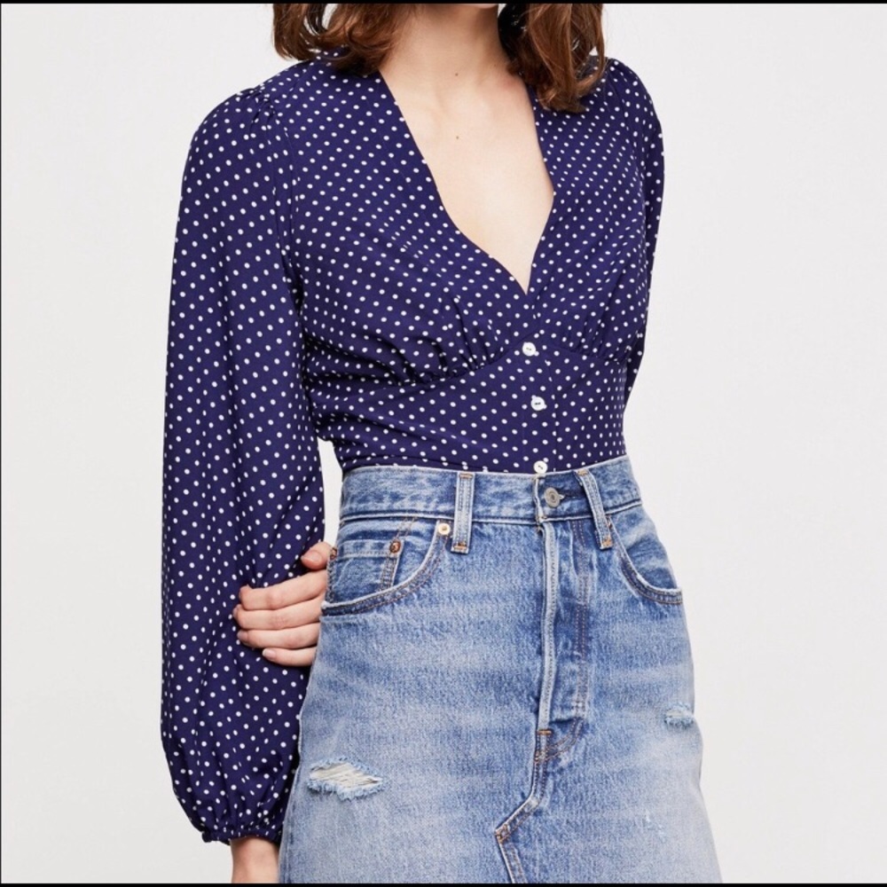 Free People Long Sleeve Love Street Top Size M